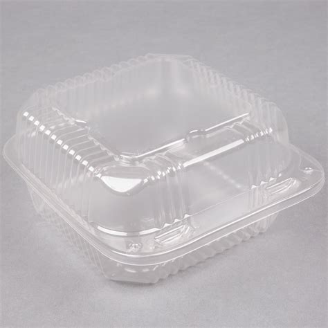 Durable Packaging Pxt 600 6 X 6 X 3 Clear Hinged Lid Plastic
