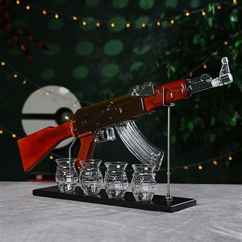 New Design For Handmade Ak Rifle Gun Whiskey Decanter Set Buy