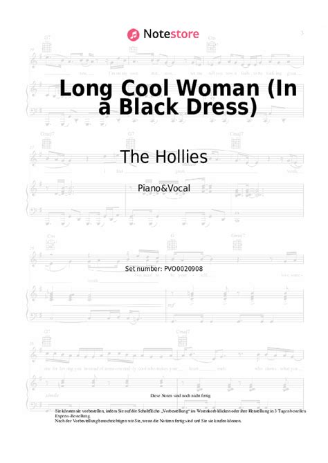 The Hollies Long Cool Woman In a Black Dress Noten für Piano downloaden für Anfänger Klavier