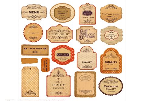 Printable Vintage Labels With Old Papers And Ornaments Free Printable