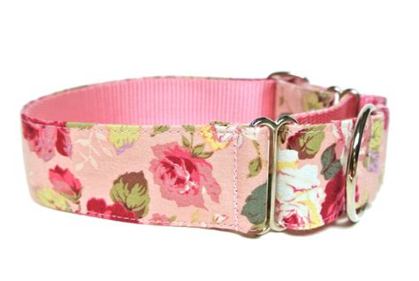 Pink Floral Dog Collar 15 Martingale Dog Collar