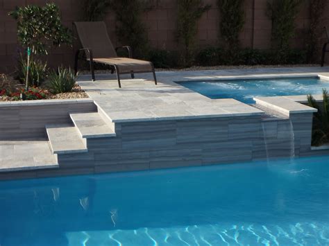 Custom Pool And Spa With Lovely Spillover Wall Custom Pools Water