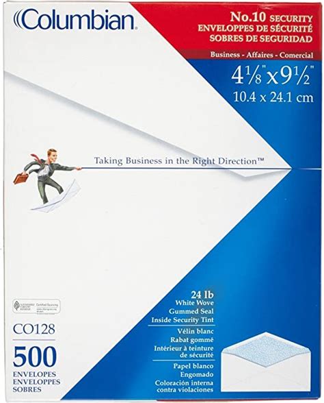 Amazon 500 Count Columbian 10 Security Tinted Envelopes 10cm X 24cm White 500 Per Box