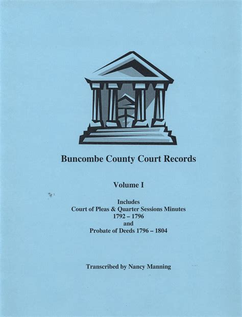 Buncombe County Asheville NC Court Records 1792-1796 Deed Probate Wills