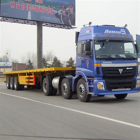 ft tri axle flatbedplatformcontainer truck semi trailer