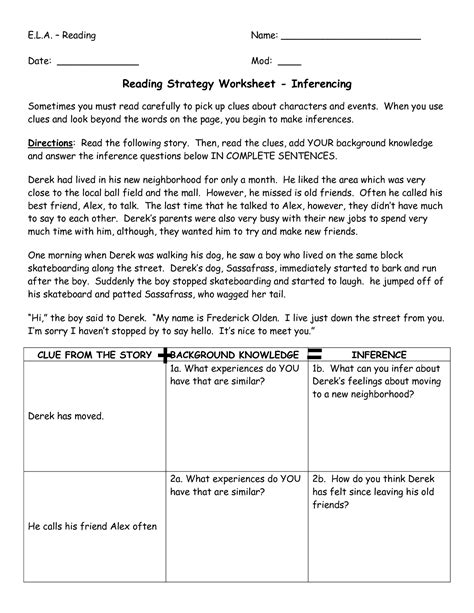 13 Inferences Worksheets With Answers