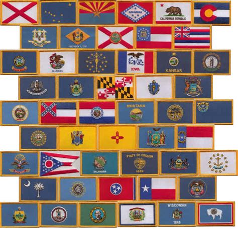 All 50 Us State Embroidered Flag Patches Style 08