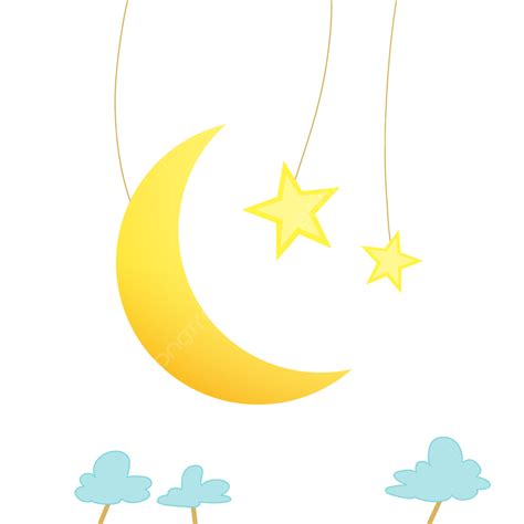 Moon And Star With Blue Cloud Png Vector Psd And Clipart With