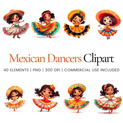 Mexican Dancer Clipart 40 High Quality Pngs Digital Planner Junk