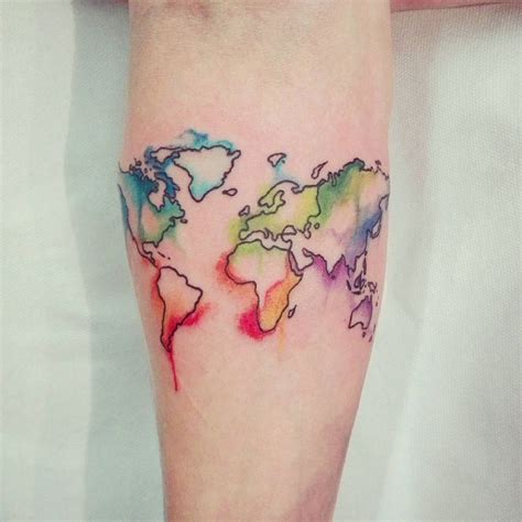 Love To Travel Theres A Tattoo For That Heres 40 Ideas Map