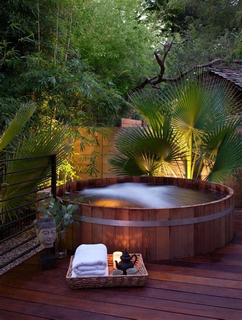 30 Outdoor Spa Ideas And Landscaping For A Fantastic Zen Garden Hot Tub Outdoor Jacuzzi