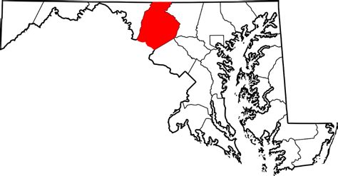 Map Of Maryland Highlighting Frederick County List Of Counties In