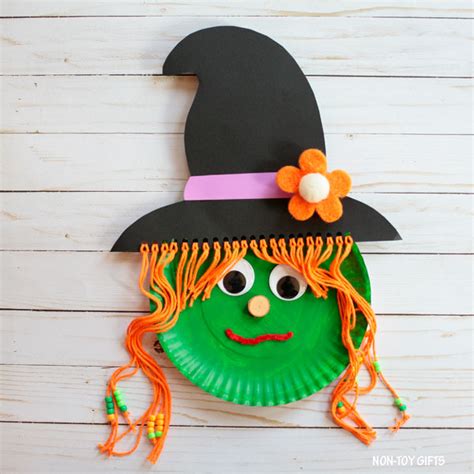 Paper Plate Witch Craft For Kids Easy Halloween Craft