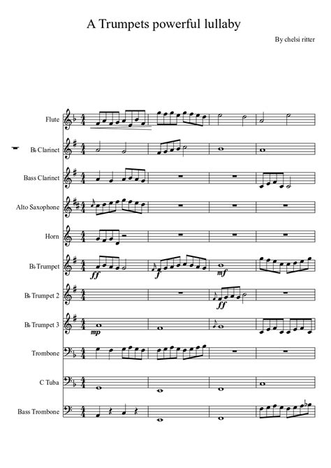 A Trumpets Powerful Lullaby Sheet Music For Trombone Tuba Flute