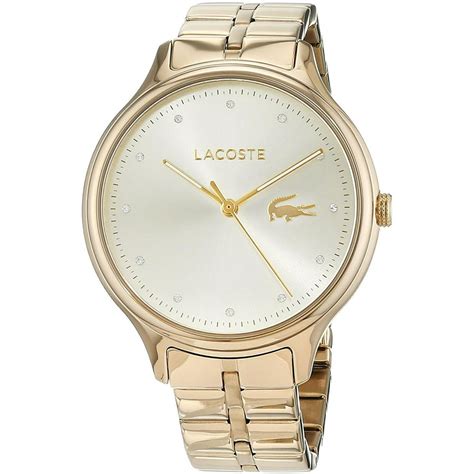 Lacoste Lacoste Womens 38mm Gold Tone Steel Bracelet And Case Quartz