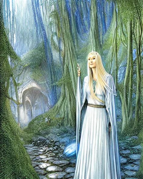 Galadriel In Lothlorien Art By John Howe And Brothers Stable