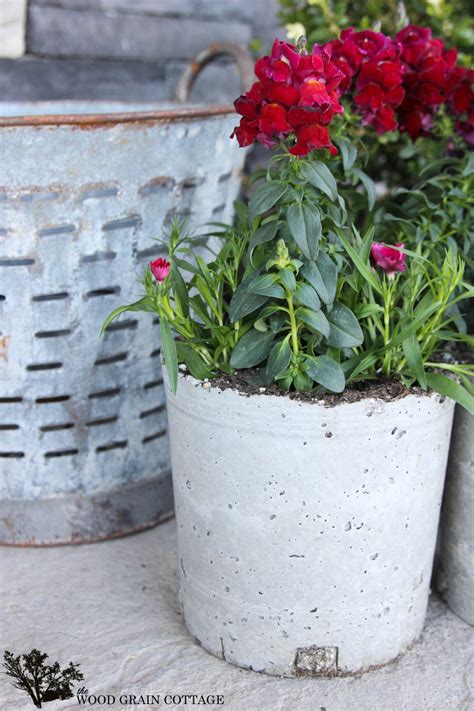 How To Make Concrete Flower Planter Pots Fox Hollow Cottage