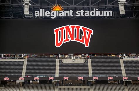 Unlv At Allegiant Stadium The Unlv Logo Is Displayed On An Led Screen