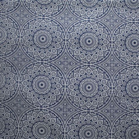 Blue Mandala Fabric Blue Quilting Fabric Circle Print Etsy Uk