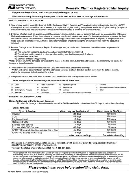 Loss of rent and alternative accommodation insurance. Download USPS Form 1000 | Claim for Loss or Damage | PDF | FreeDownloads.net