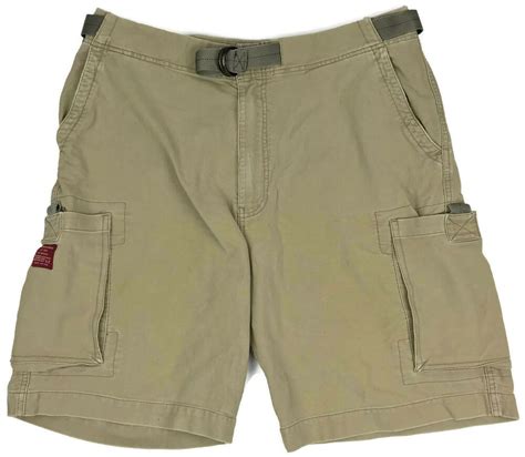 abercrombie and fitch cargo shorts 36 mens tan khaki army belt loop men size sz abercrombiefitch