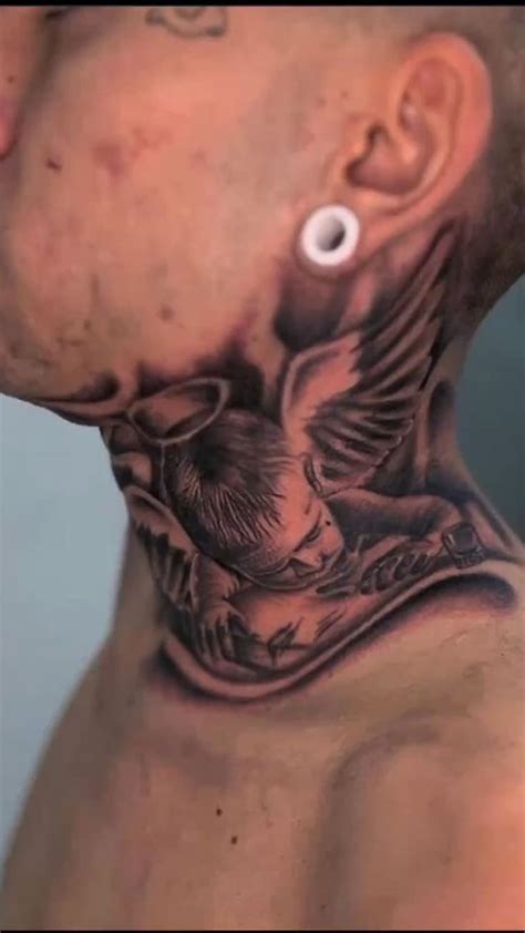 Anjo🔥 Tatuagem No Pescoço Tatuagem No Pescoço Masculino Tatuagem Da