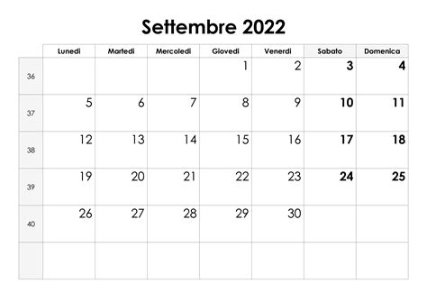 Calendario Settembre 2022 Calendariosu