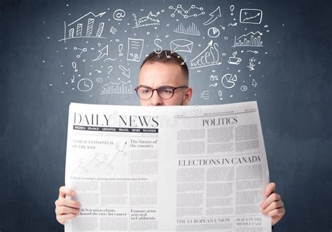 Businessman Reading Newspaper Stock Photo Image Of Character People