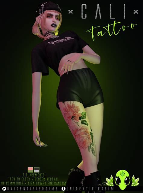 Cali Tattoo Unidentifiedsims On Patreon Sims 4 Tattoos Sims 4 Body