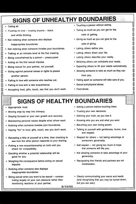 Signs Of Healthy And Unhealthy Boundaries Counseling Pinterest Counseling House And Each