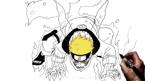 How To Draw Naruto Nine Tails Chakra Mode