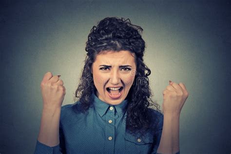 Angry Young Woman Having Nervous Breakdown Screaming Stock Image