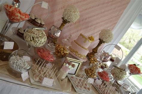 Pink And Gold Candy Buffet Bridal Shower Centros De Mesa Mesas