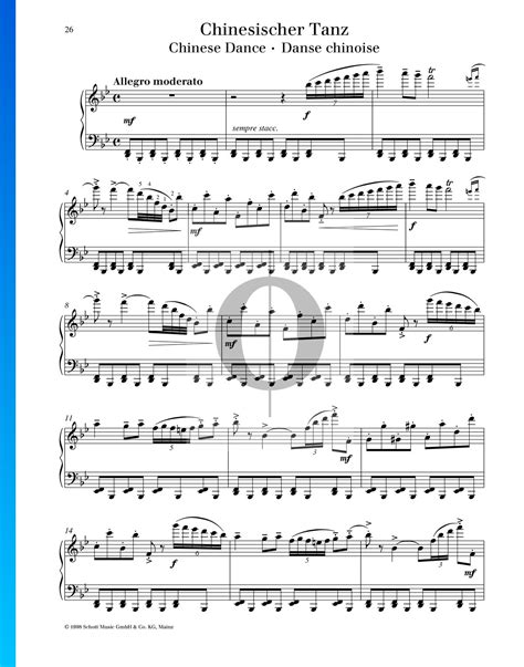 The Nutcracker Chinese Dance Sheet Music Piano Solo Oktav