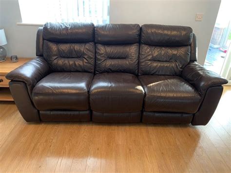 Dfs Brown Leather Recliner Settees 2 Seater 3 Seater Excellent