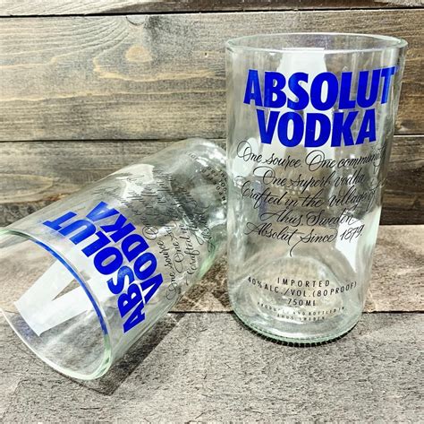 Set Of 2 Tumbler Glasses Made From Reclaimed Absolut Vodka Etsy