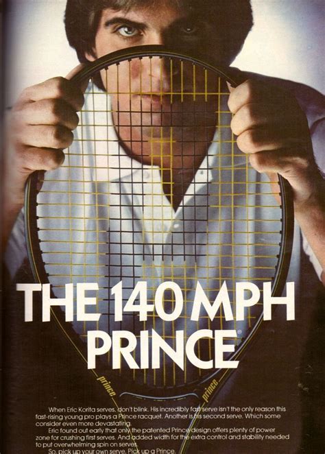 1984 Eric Korita For Prince Tennis Racket Print Advertisement Vintage