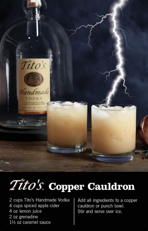 Titos Halloween Cocktail Copper Cauldron Drinks Alcohol Recipes Cocktail Drinks Recipes