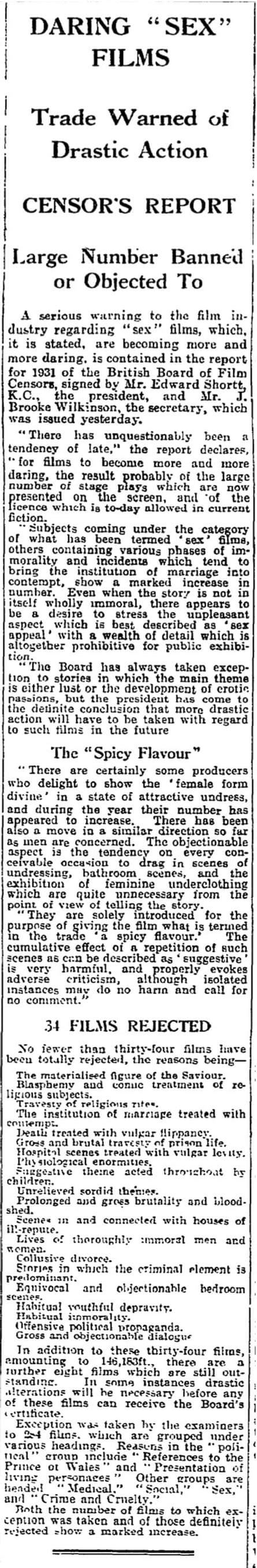 17 february 1932 censors warn of drastic action on daring sex films newspapers the guardian