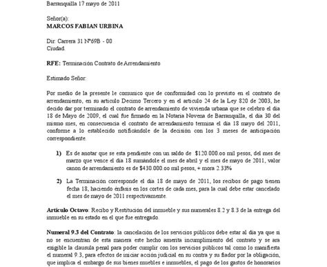 Carta De Aviso De Termino De Contrato De Arriendo Chile Financial