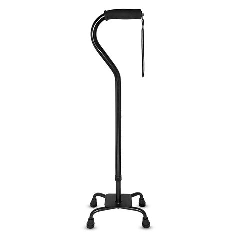 Rms Quad Cane Adjustable Walking Cane With 4 Pronged Base For Extra