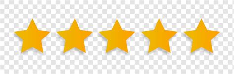Rating Stars Vector Web Signs 5 Stars Yellow Isolated On Transparent