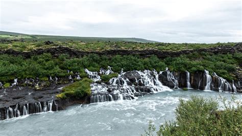 Premium Photo Hraunfossar Waterfall In Western Iceland