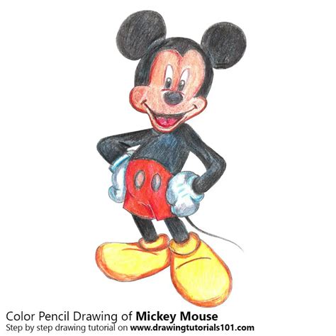 Mickey Mouse Colored Pencils Drawing Mickey Mouse With Color Pencils