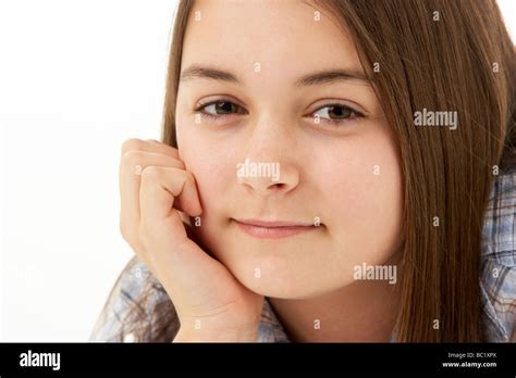 Portrait Of Smiling Young Girl Stock Photo Alamy