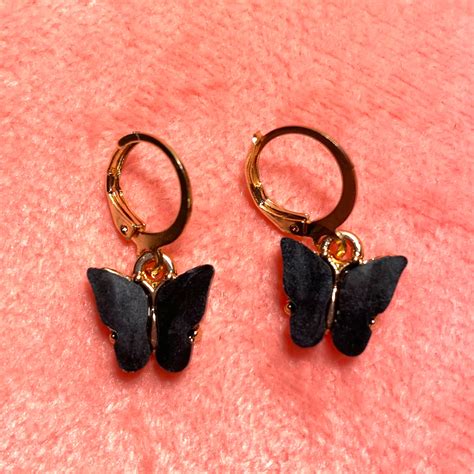 Dainty Butterfly Earrings Clip Ons Dangle Jewelry Gift Etsy
