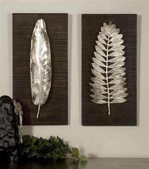 Rustic Wall Art Uttermost Silver Leaf Plaques