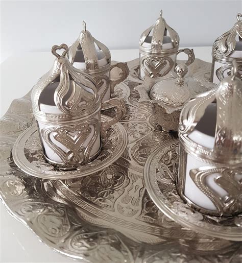 Traditional Vintage Turkish Coffee Cup Set Of Shining Etsy