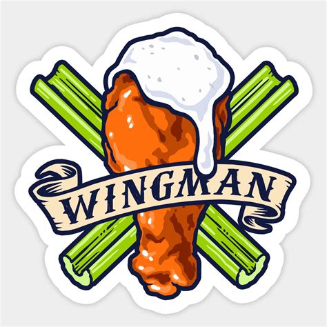 A Sticker With The Words Wingman On It