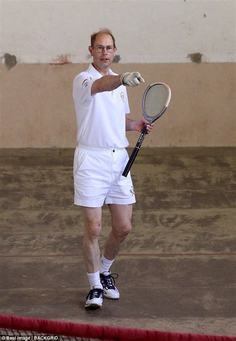 Prince Edward Earl Of Wessex Plays An Exhibition Tennis Match In